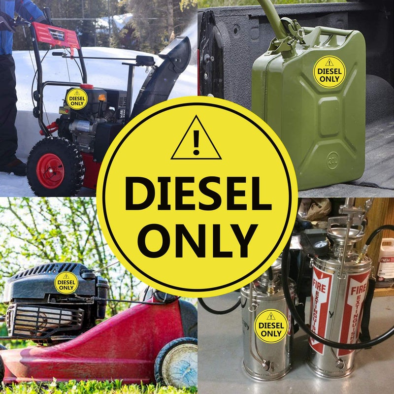 Remarkable Diesel Only Sticker Sign,4" Diesel Only Decal Labels - to Prevent User Error - Adhesive Fuel Stickers for Trucks, Tractors, Machinery(5 Pack Set) (Orange Yellow) - Image 3